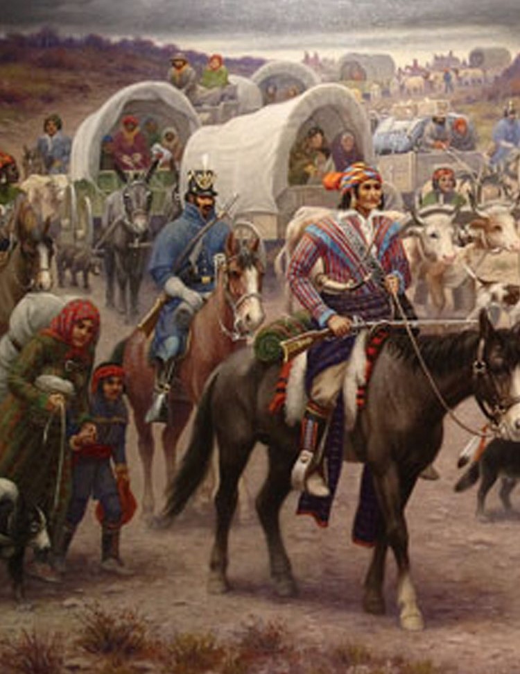 Painting of the Creek People on the Trail of Tears