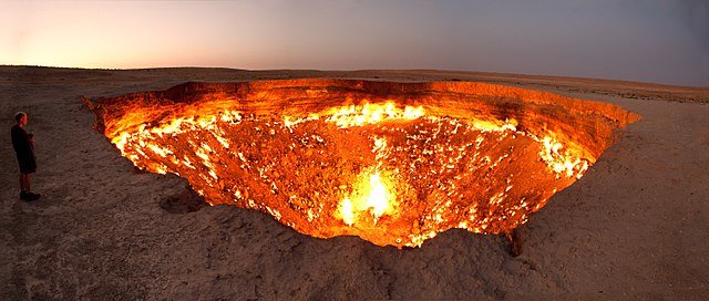 Darvaza gas crater in Turkmenistan,