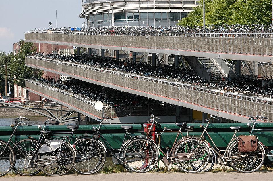 a "bike garage" packed with thousands of bicycles