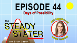 Episode 44 graphic of The Steady Stater Podcast with Laurel Hanscom, CASSE