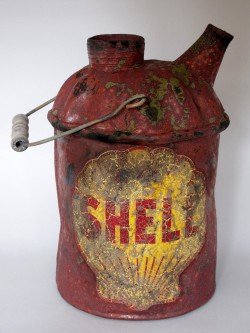 Beat-up Shell Oil Can
