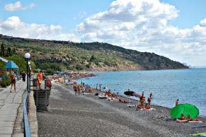 Pebble Beach in Crimea, a popular tourist destination for Russians