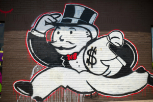 Graffiti of the monopoly man, Rich Uncle Pennybags