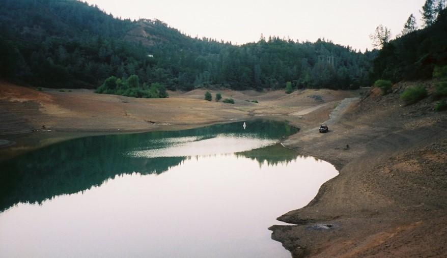 A depleted Shasta Lake in California