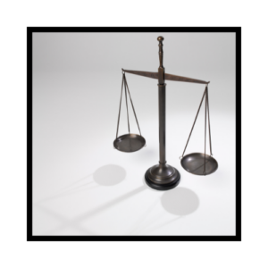 Image of a balanced scale representing the equity and consistency inherent in a steady state economy, the sustainable solution to limits to growth.