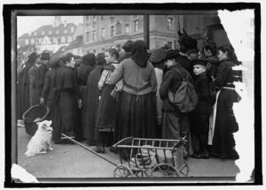 A bread line in Germany, early 1900s