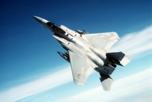 image of a jet fighter climbing in the sky