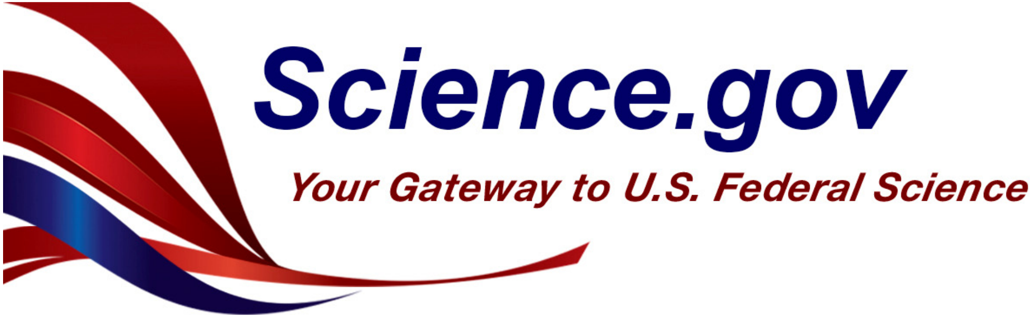 Science.gov logo with swirling red, white, and blue ribbons.